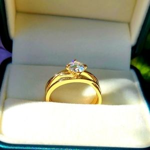 Solid 10k gold 1ct moissanite ring
